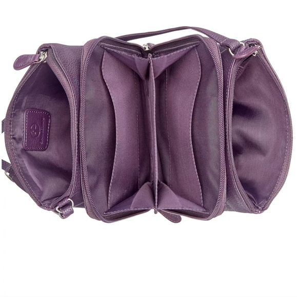 Triple-Zip Pebble Leather Dasher Crossbody, Created - Picture 3 of 4